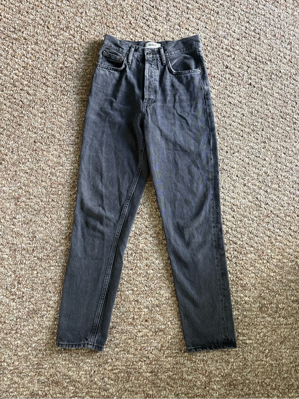 AGOLDE Women’s Black High-Rise Straight Jeans